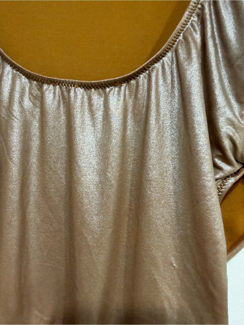 Zara Shiny Chestnut Brown One-Piece Swimsuit